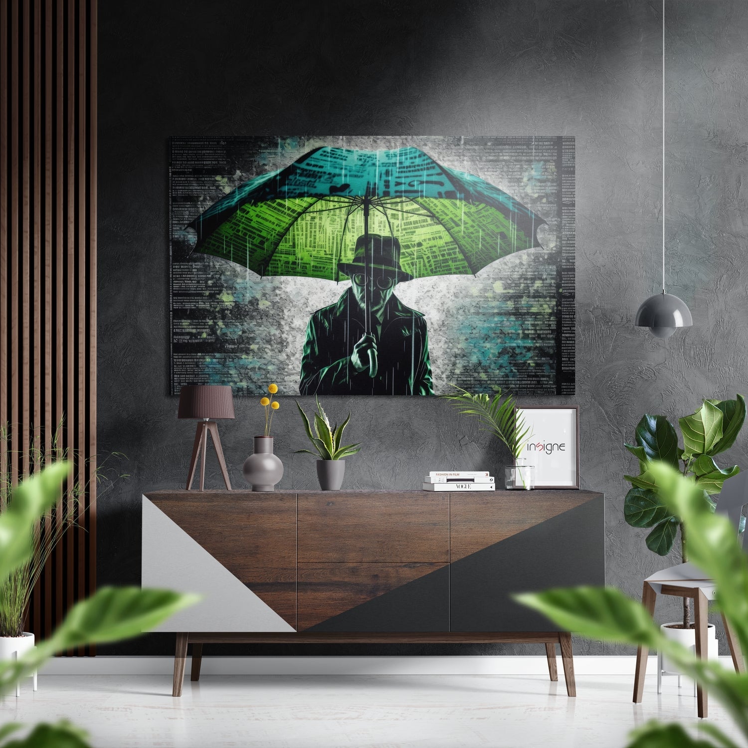 Umbrella Brushed Aluminum Dibond Wall Art