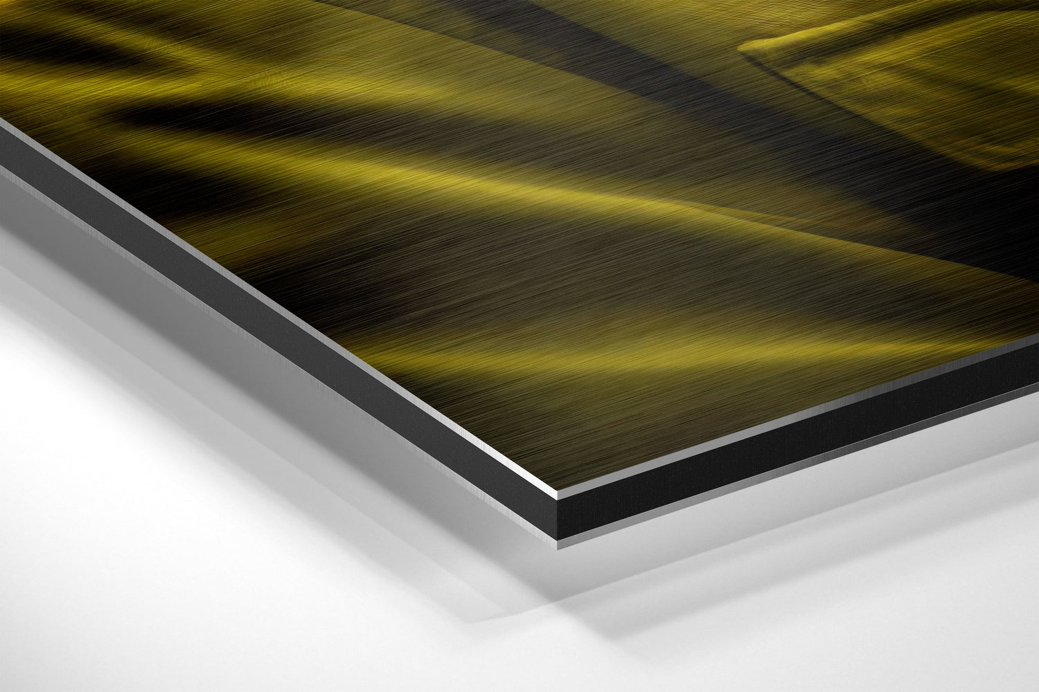 Golden Yellow Gorilla In Sunglasses Brushed Aluminum Dibond Wall Art