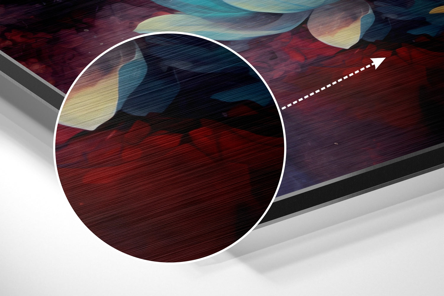 Meditating Buddha with Lotus Blooms Brushed Aluminum Dibond Wall Art