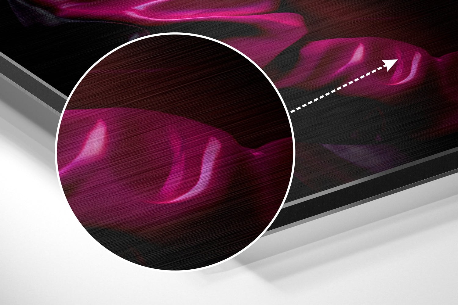 Magenta Jacket Rhino With Headphones Brushed Aluminum Dibond Wall Art