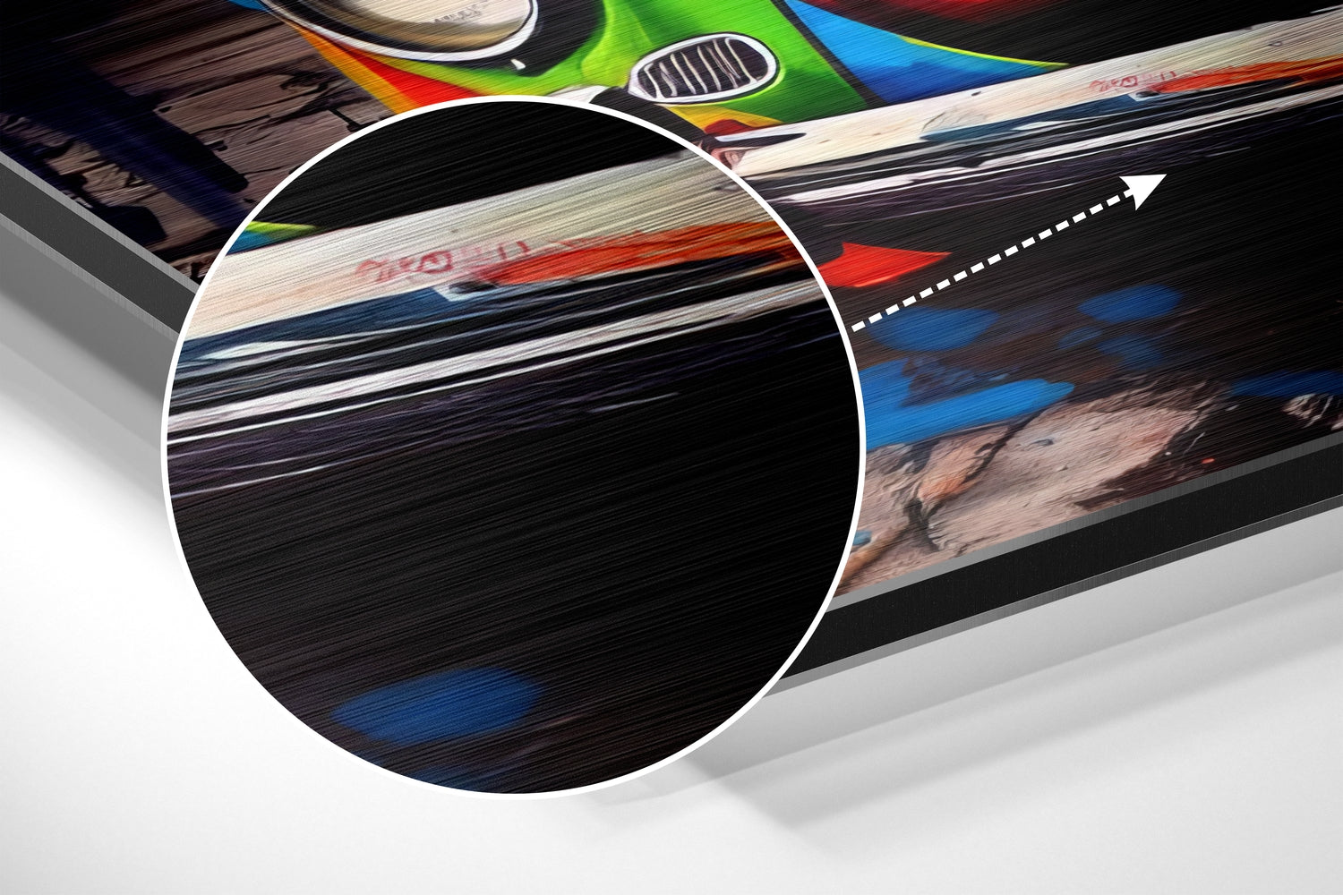 Classic Compact Car Brushed Aluminum Dibond Wall Art