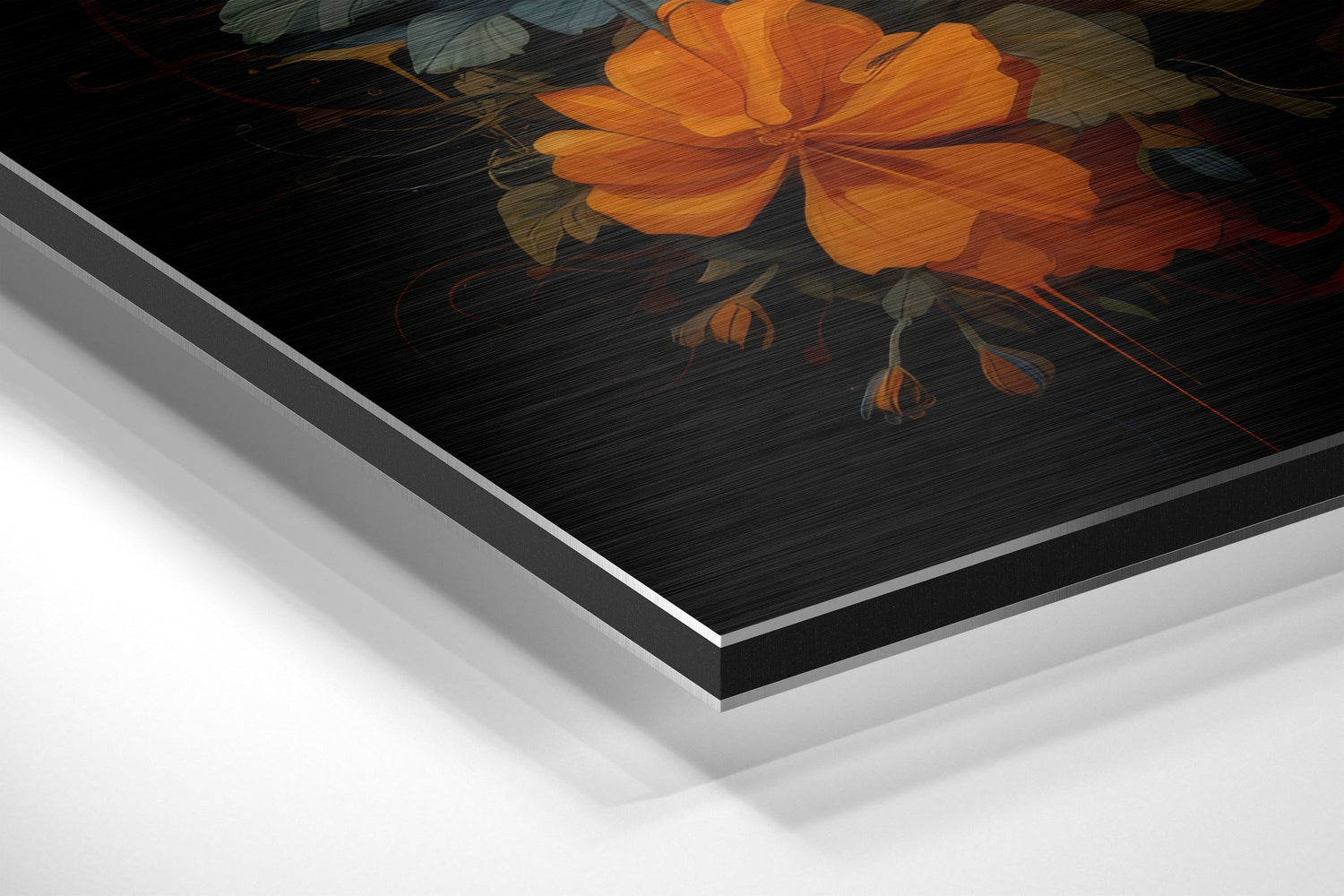 Deer in Flowers Brushed Aluminum Dibond Wall Art