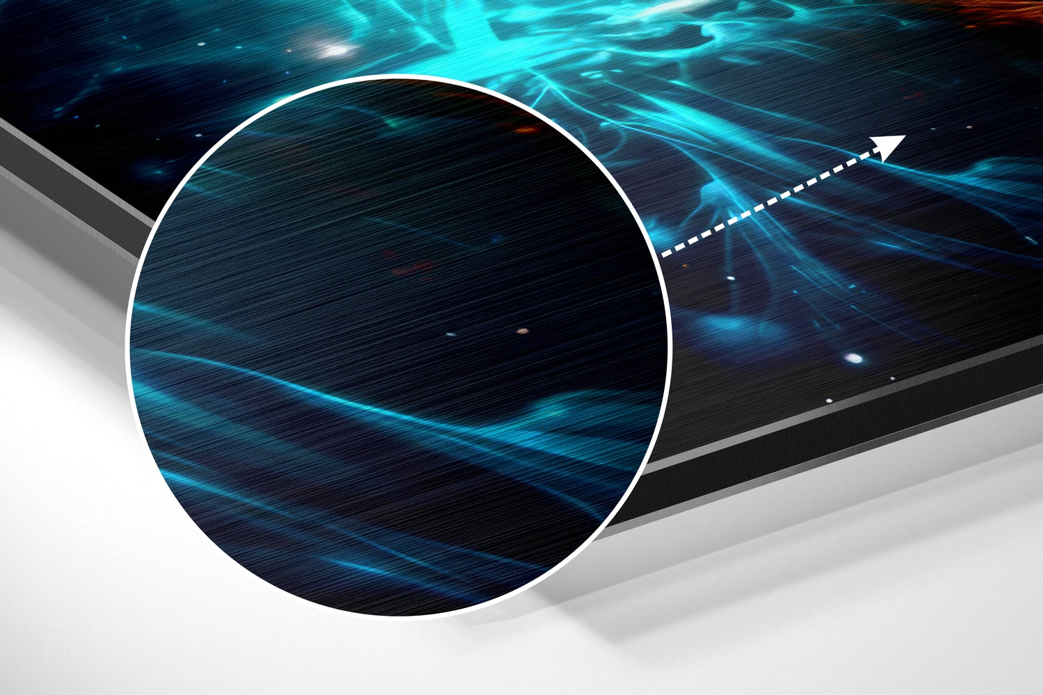 Colliding Energy Streams Brushed Aluminum Dibond Wall Art