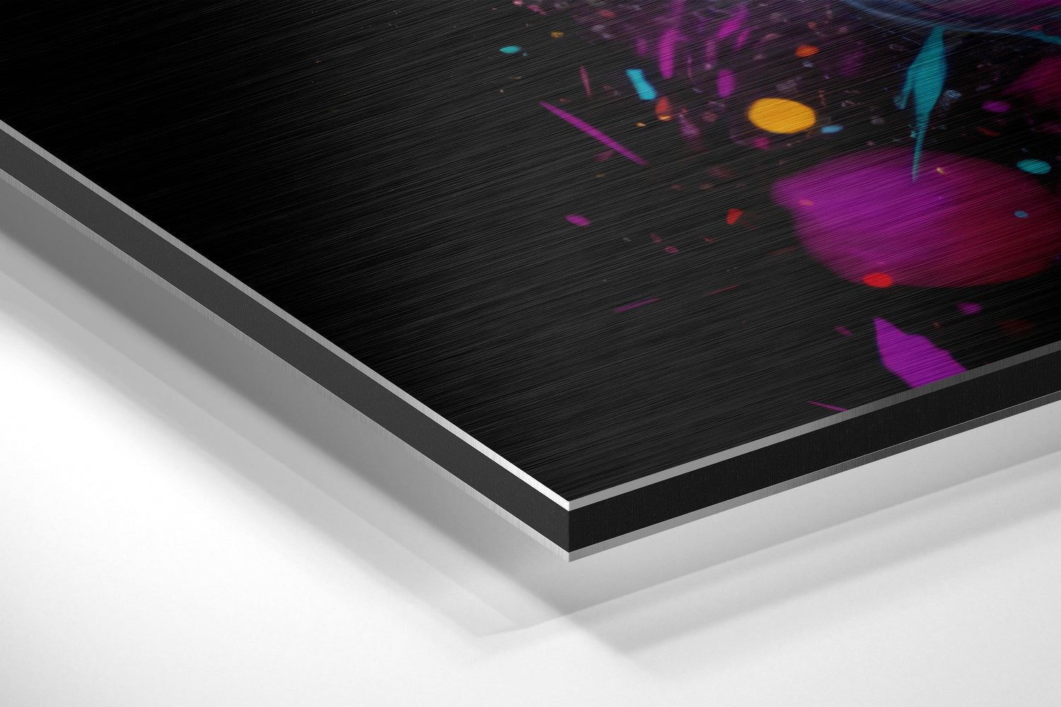 Rainbow Paint Splash Genius Portrait Brushed Aluminum Dibond Wall Art