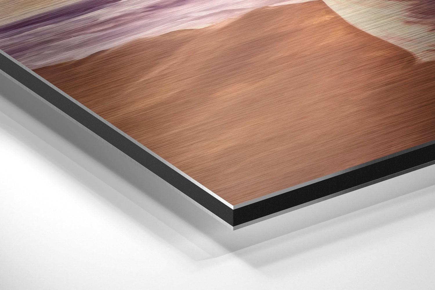 Woman in White Dress at Sunset Beach Brushed Aluminum Dibond Wall Art