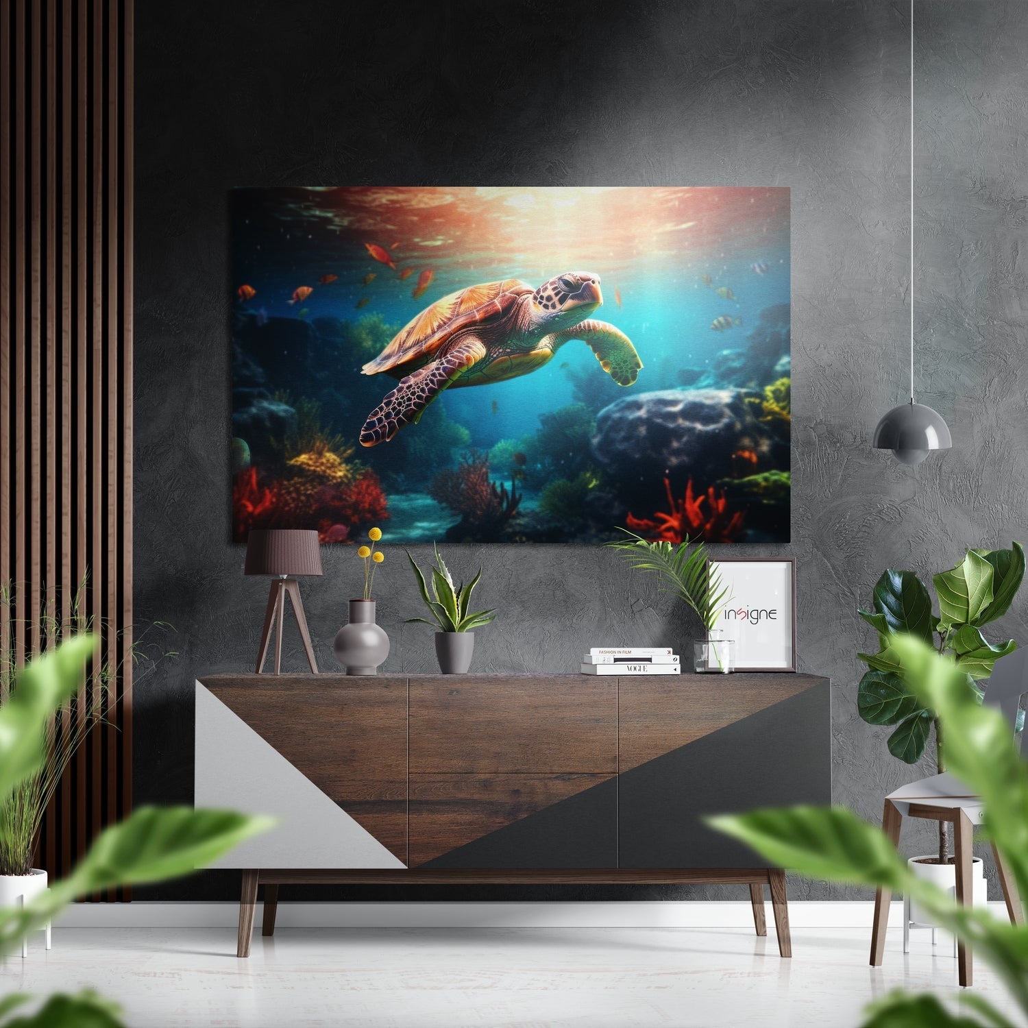 Sea Turtle Brushed Aluminum Dibond Wall Art