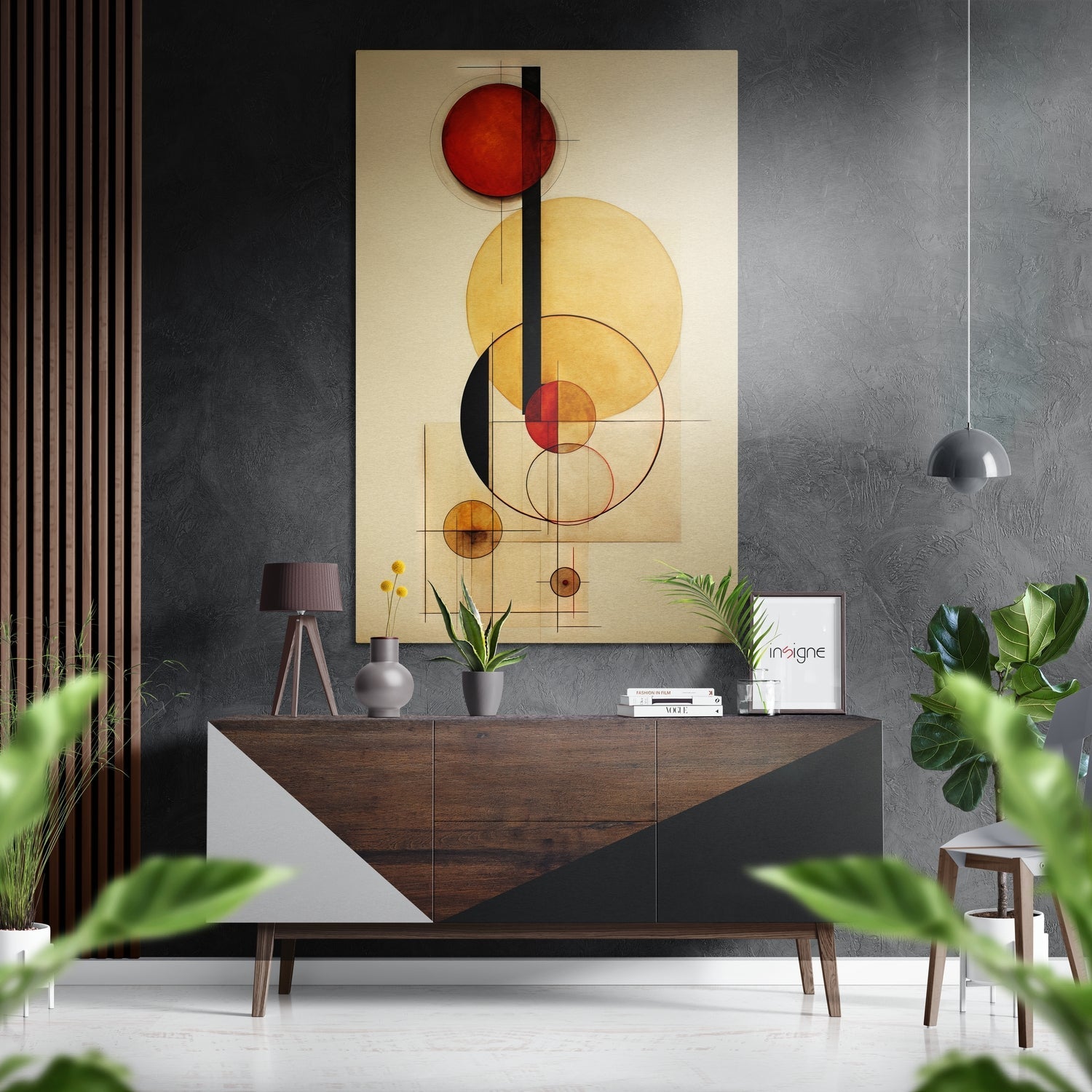 Circles Brushed Aluminum Dibond Wall Art
