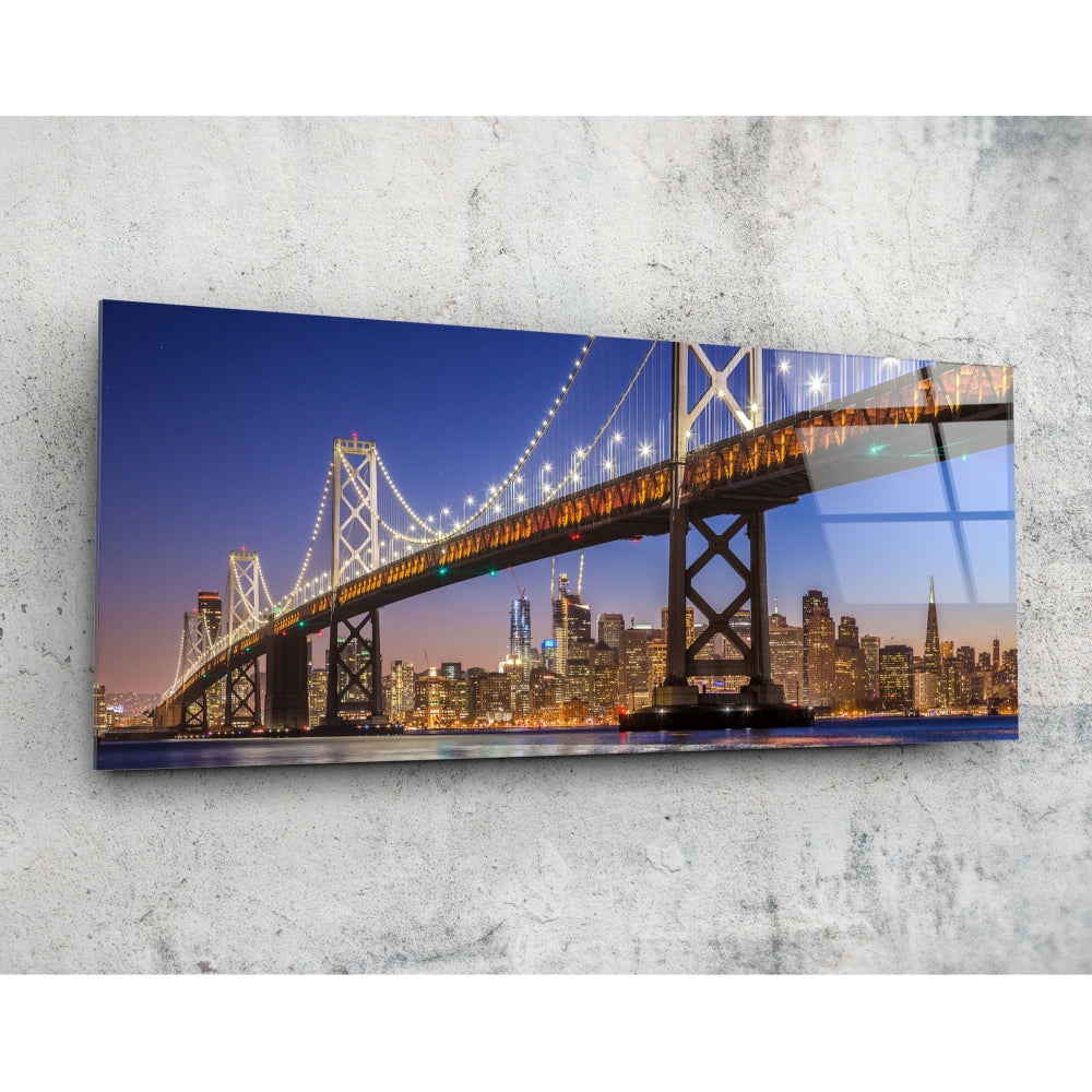 Bridge Glass Wall Art (36"x14")