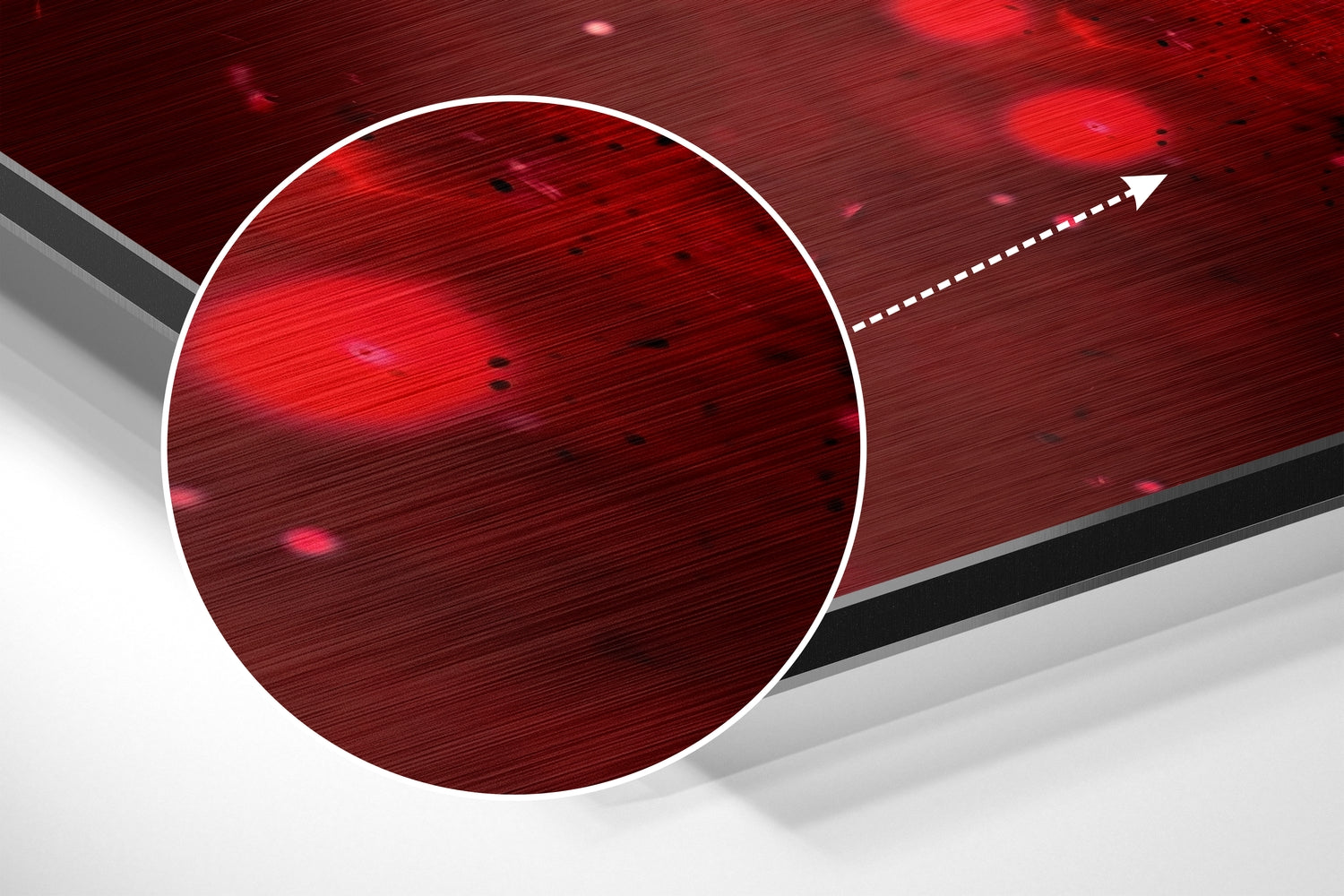Number 7 Red Jersey Back View Brushed Aluminium Dibond Wall Art