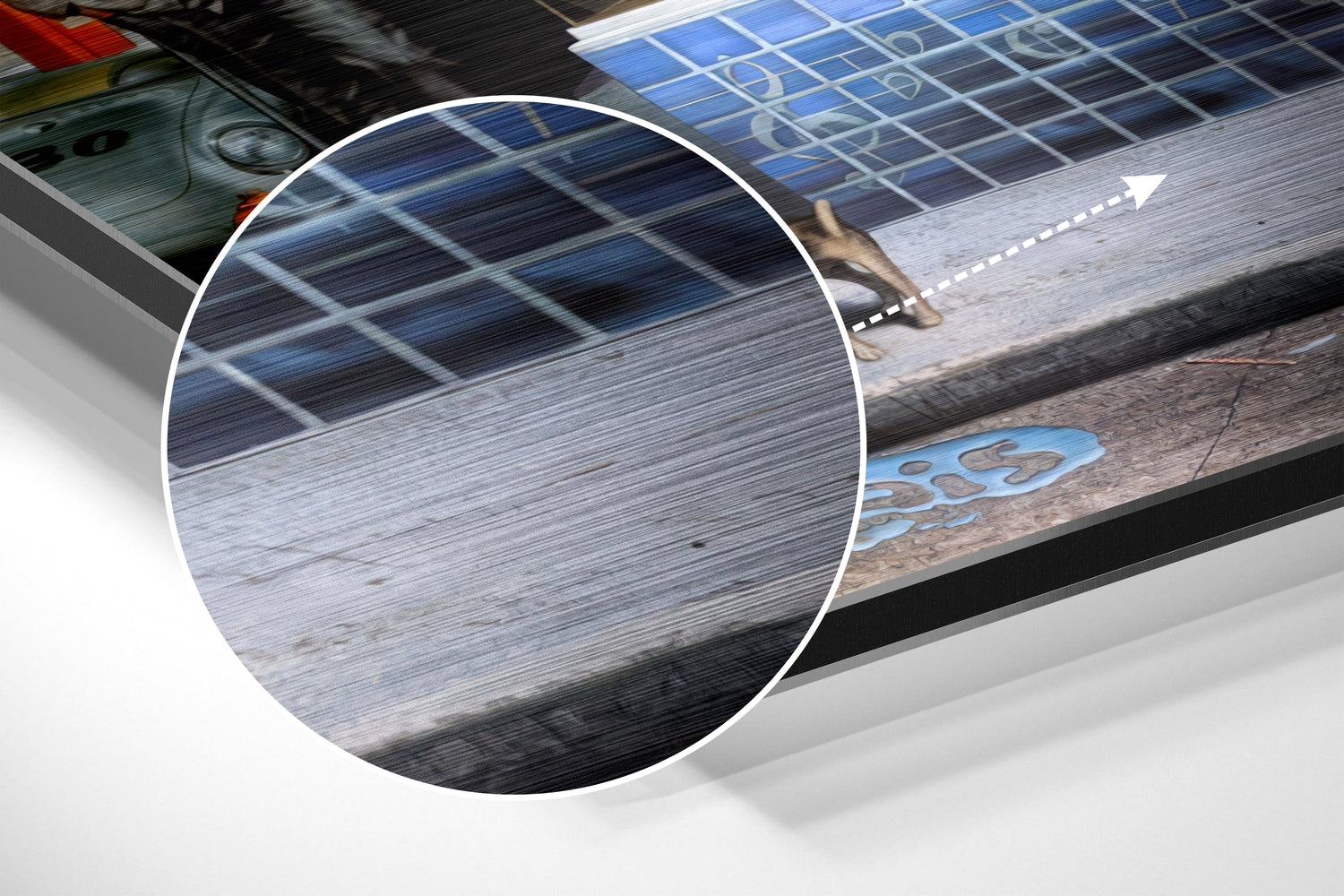 Retro Street Brushed Aluminium Dibond Wall Art