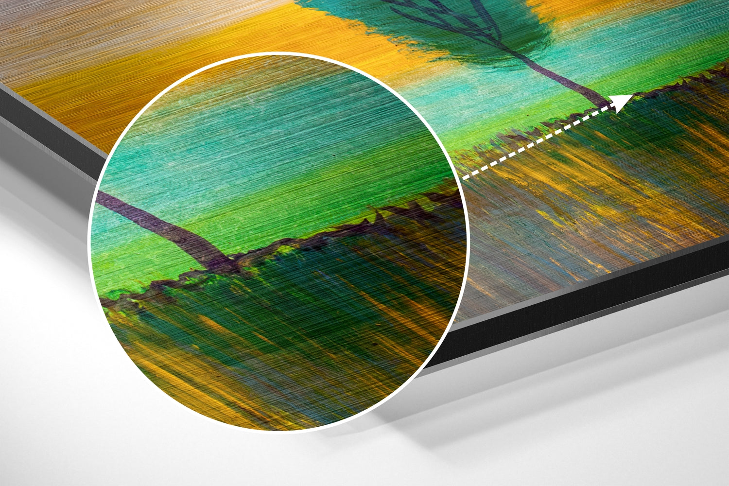 Trees of Colors Brushed Aluminium Dibond Wall Art