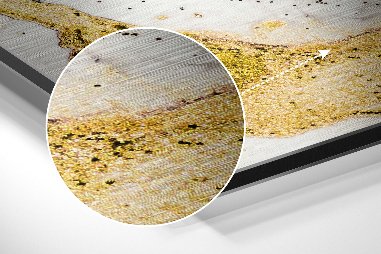 Golden Marble Brushed Aluminium Dibond Wall Art
