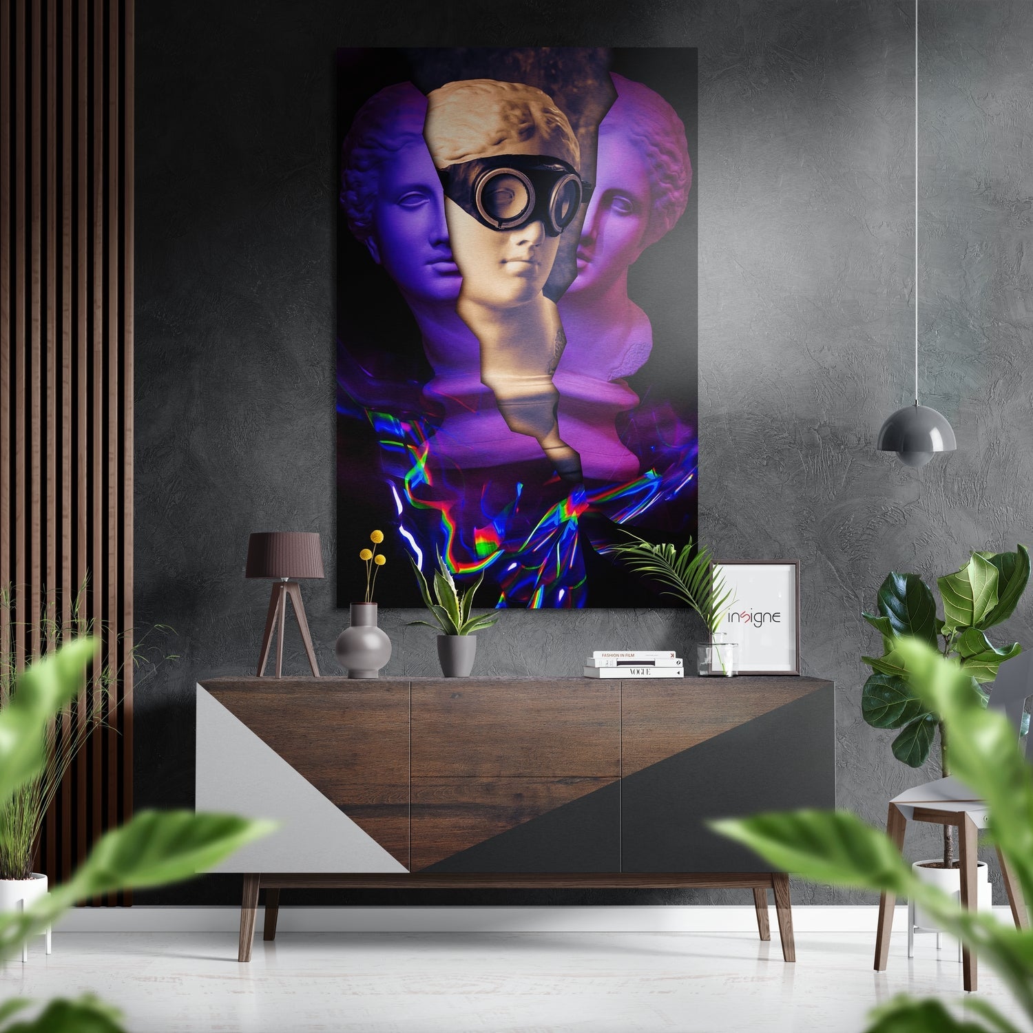 Behinde the Statue Brushed Aluminium Dibond Wall Art