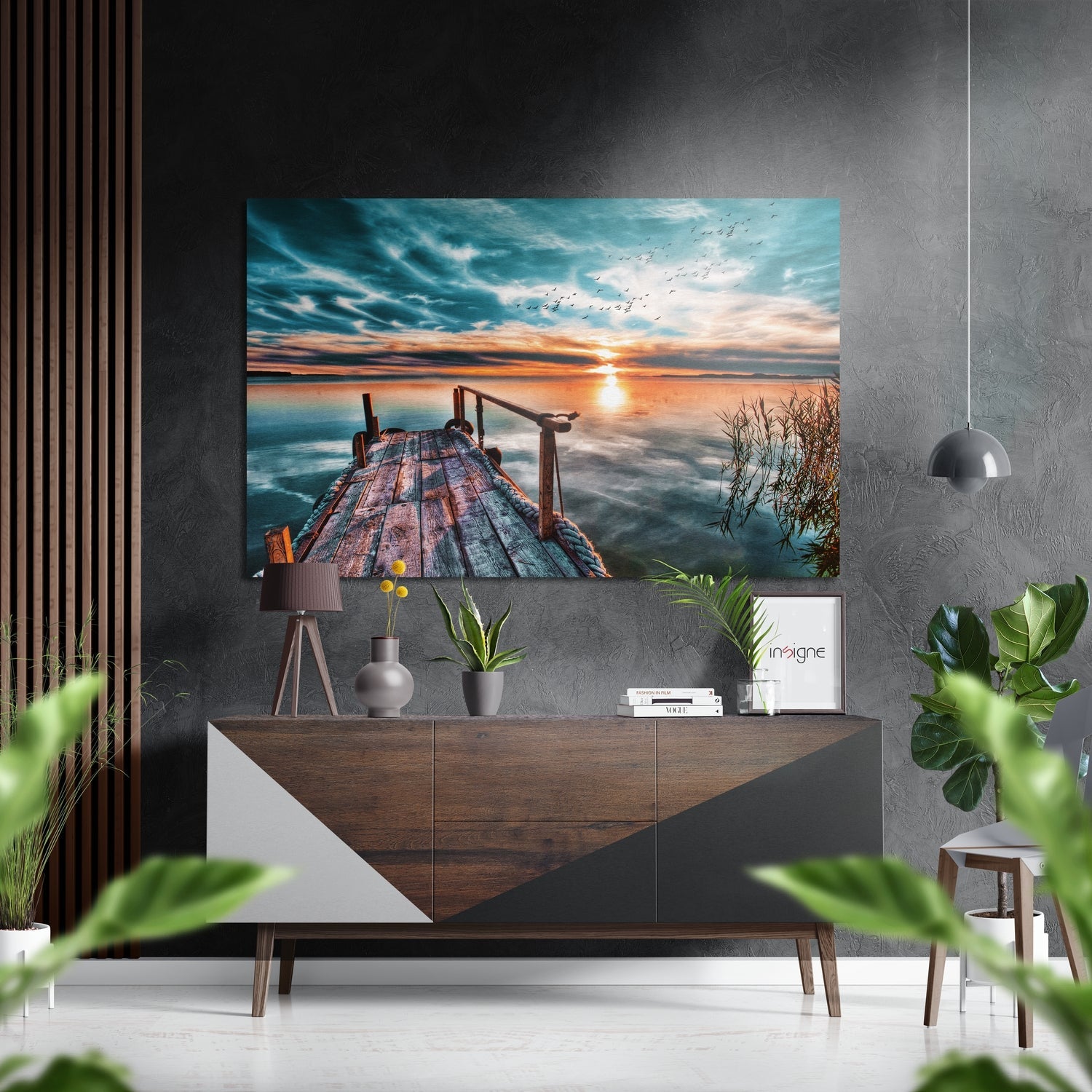 Sunset Brushed Aluminium Dibond Wall Art