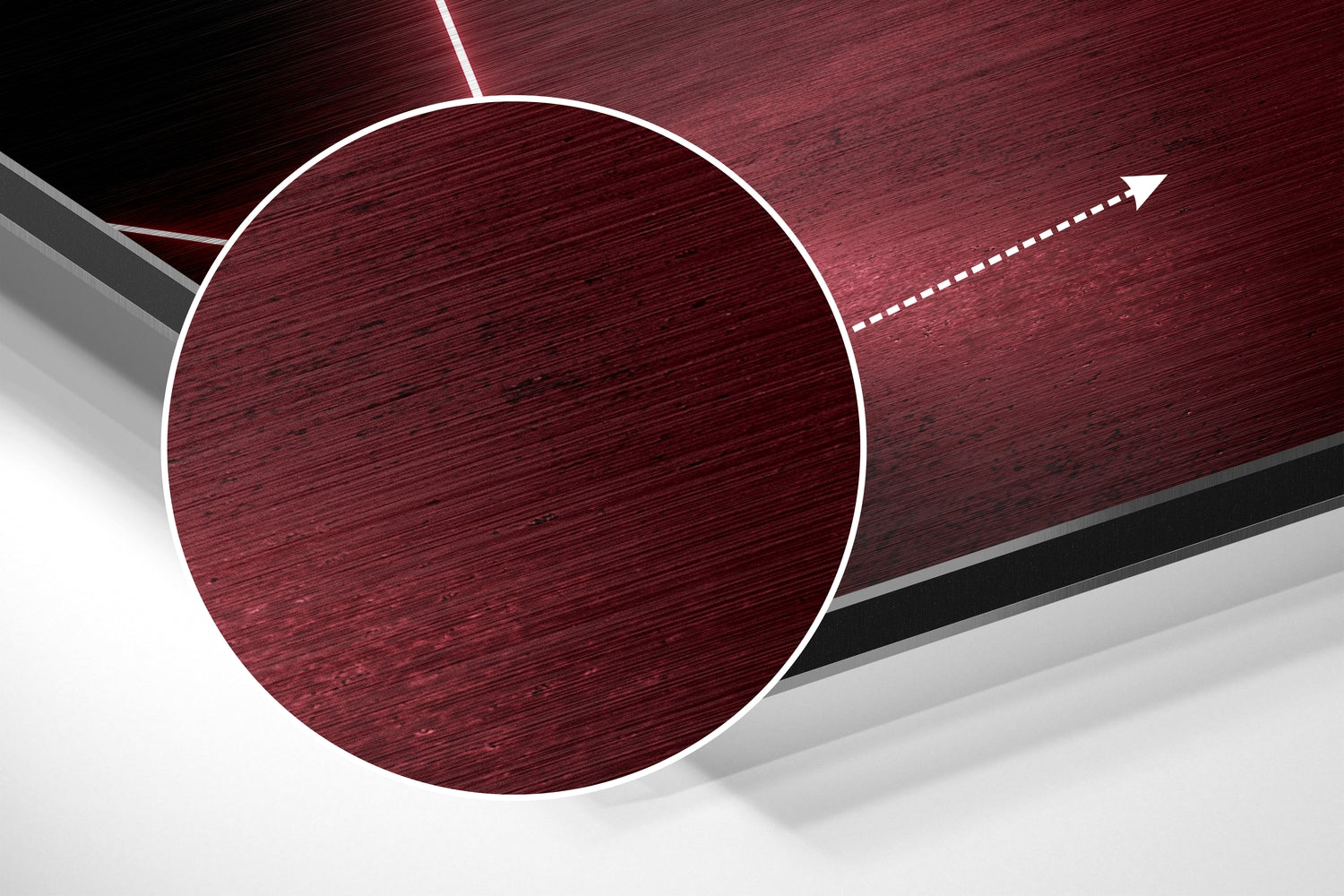 Red Lines Brushed Aluminium Dibond Wall Art
