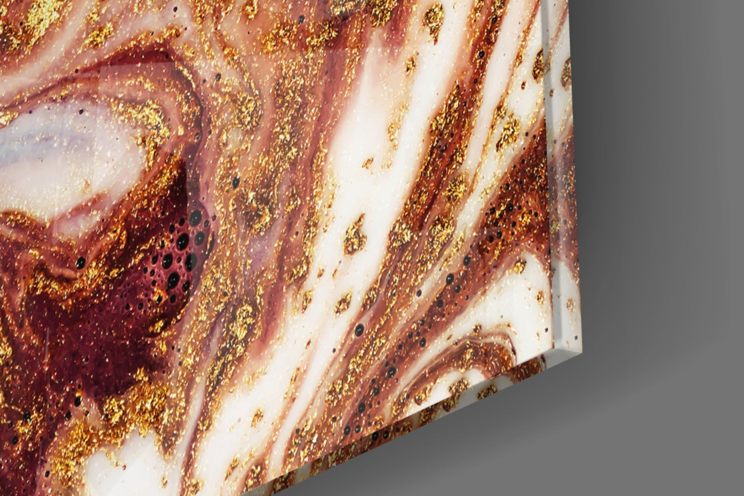 Purple Copper And Blue Swirl Marble Glass Wall Art