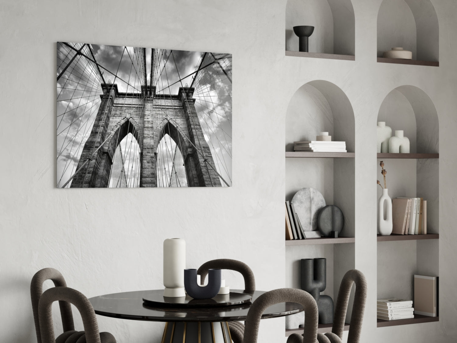 Bridge Arches Upward View Glass Wall Art