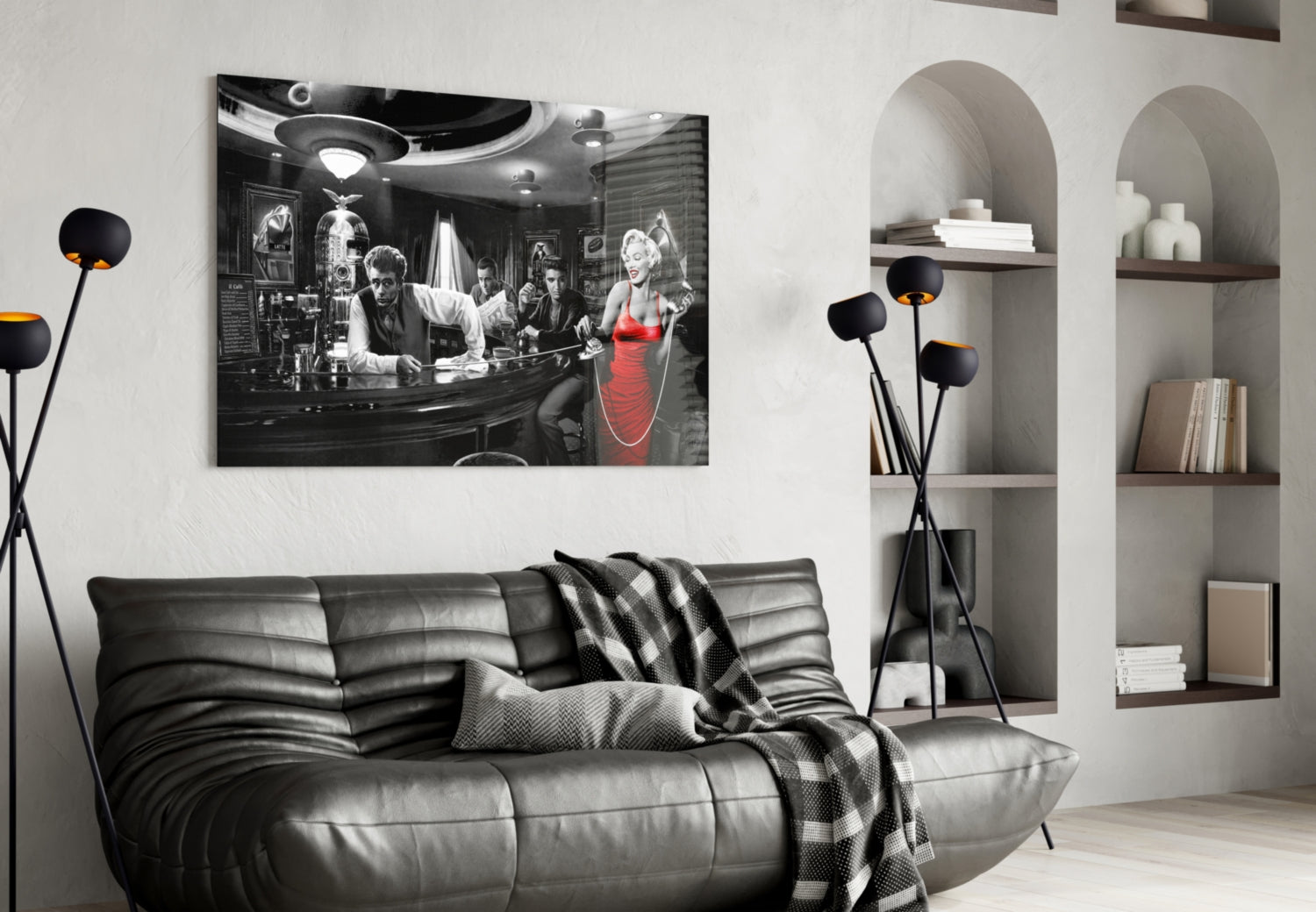 Red Dress Diner Legends Glass Wall Art