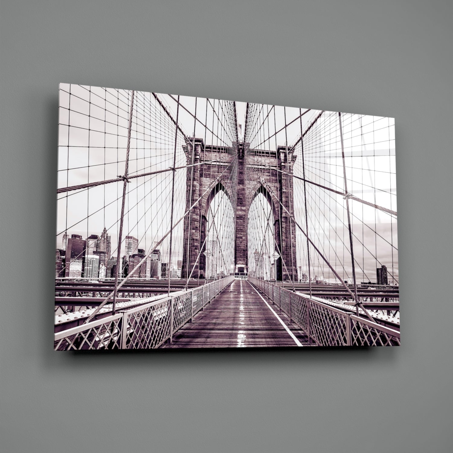 Vintage Bridge Walkway Symmetry Glass Wall Art