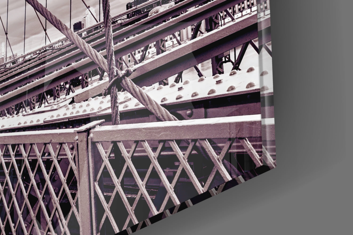 Vintage Bridge Walkway Symmetry Glass Wall Art
