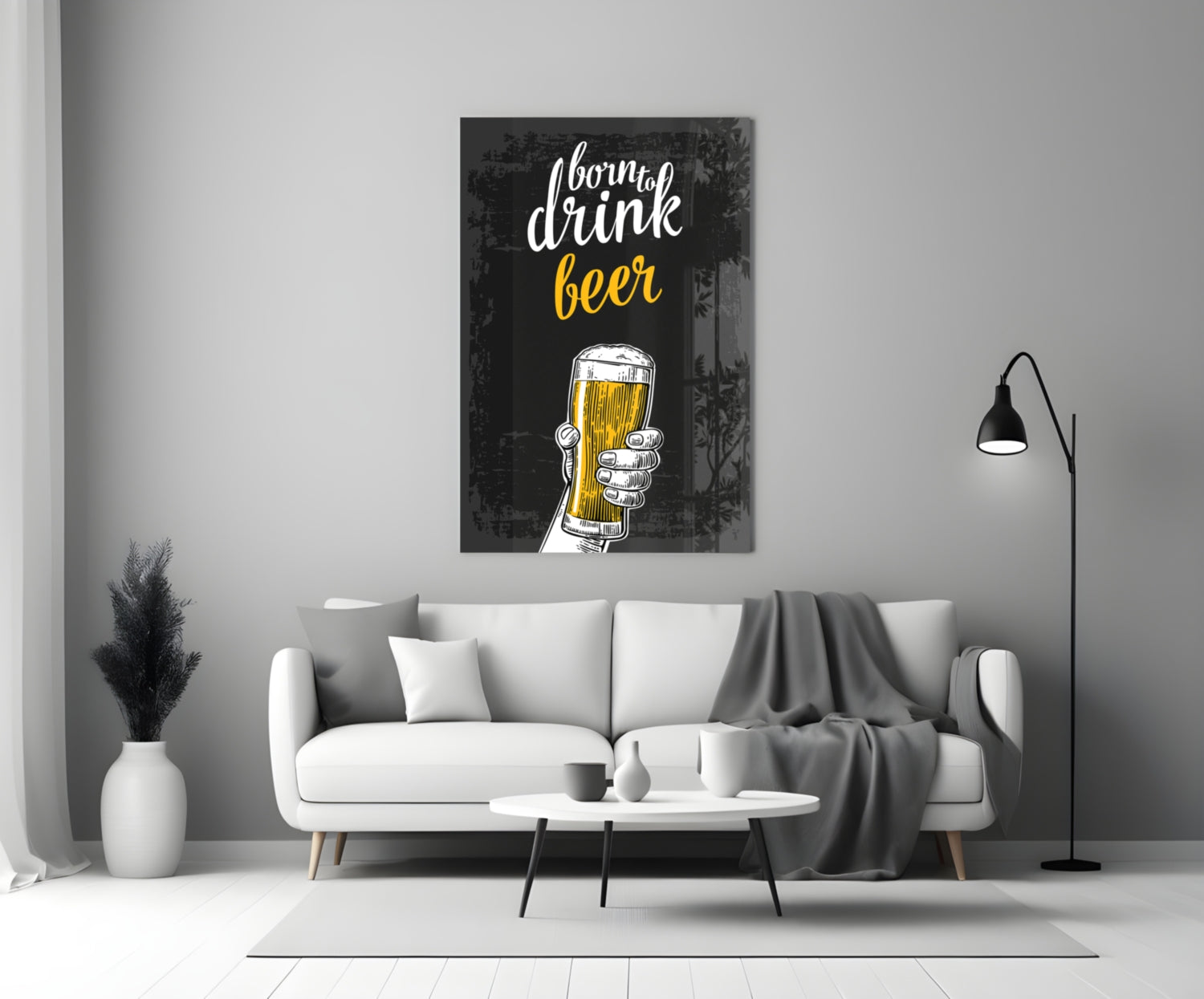 Born To Drink Beer Raised Glass Wall Art