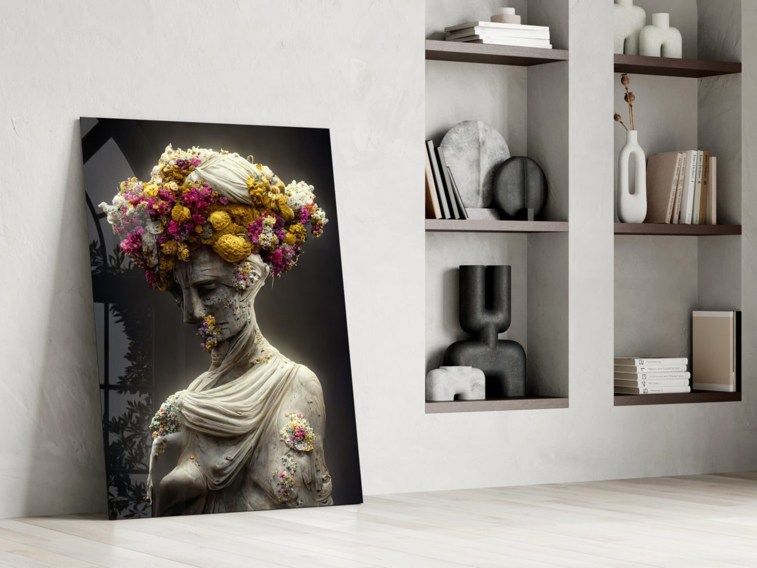 Abandoned Statue Glass Wall Art || Designer Collection