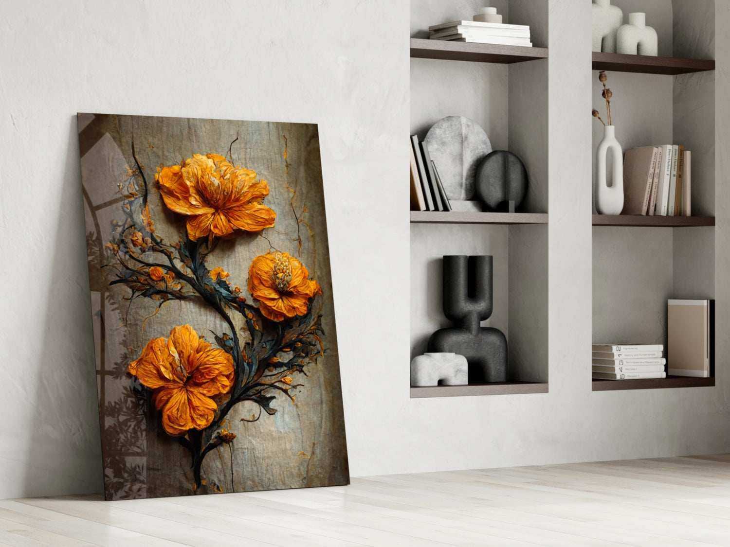 Timeless Flowers Glass Art || Designer Collection