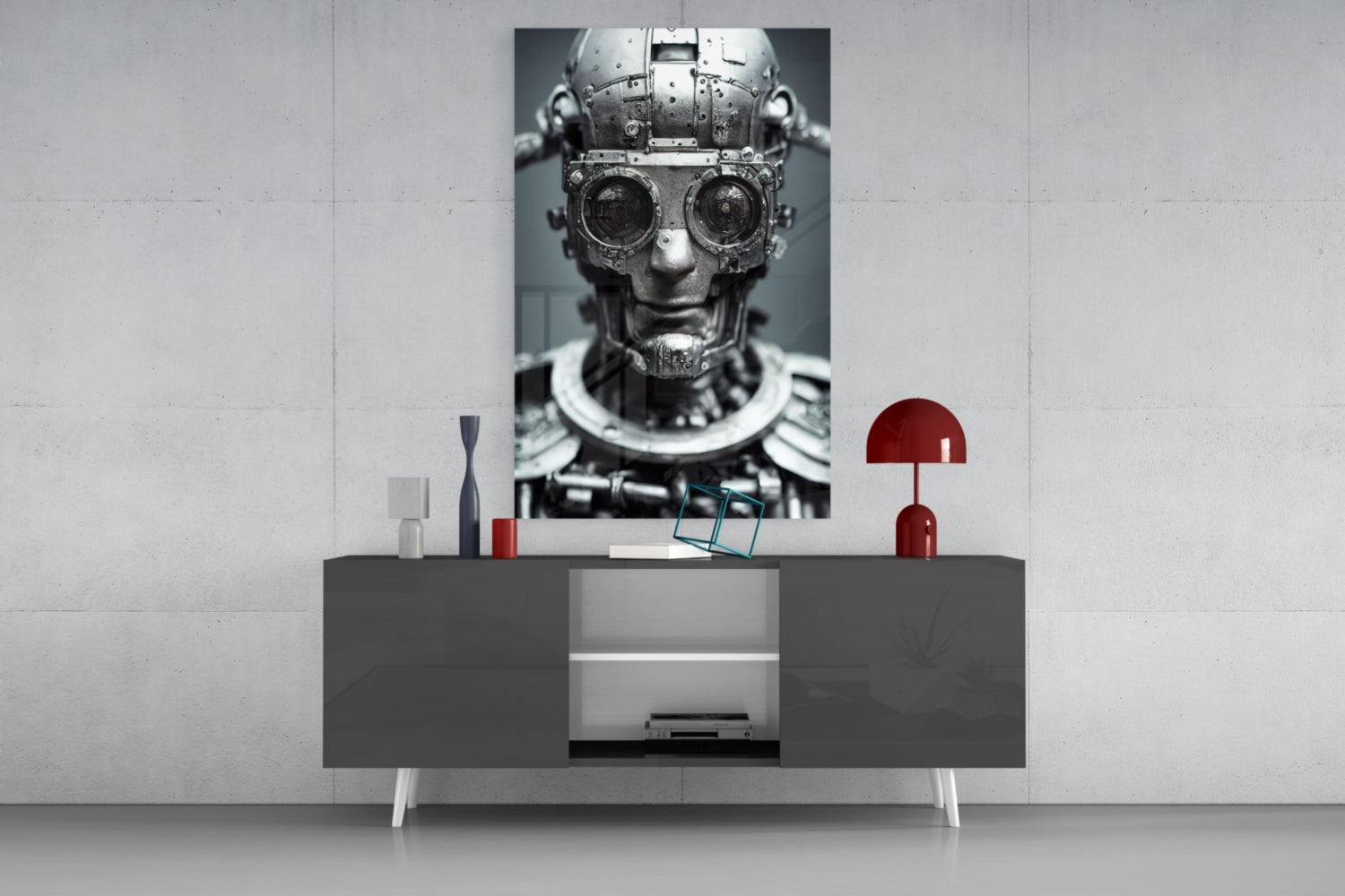 Humachine" Glass Wall Art || Designer Collection