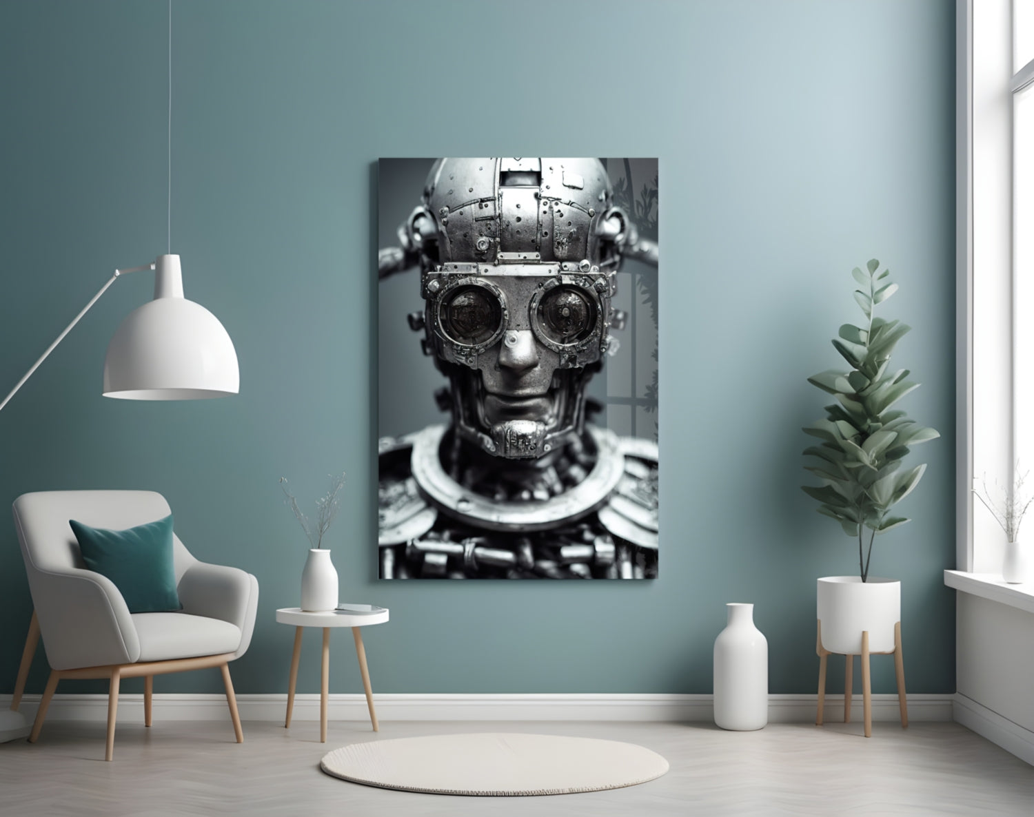 Humachine" Glass Wall Art || Designer Collection