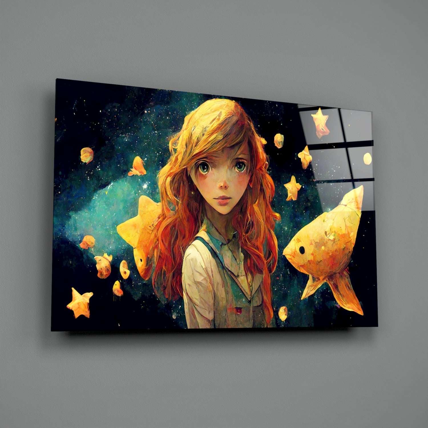 Space Aquarium Glass Wall Art || Designer Collection