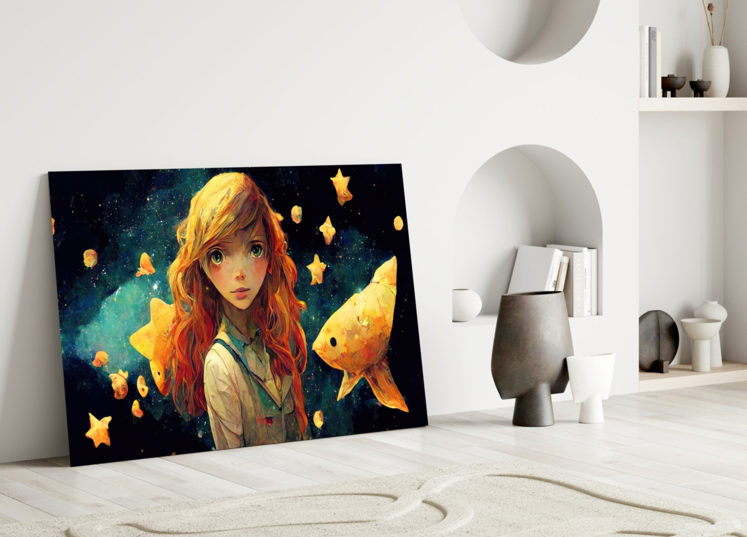 Space Aquarium Glass Wall Art || Designer Collection