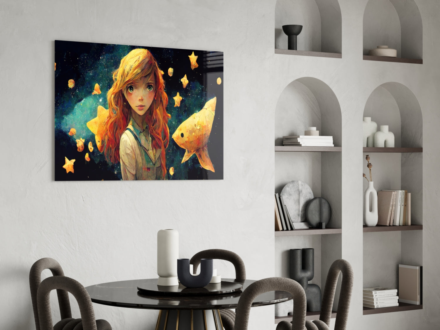 Space Aquarium Glass Wall Art || Designer Collection