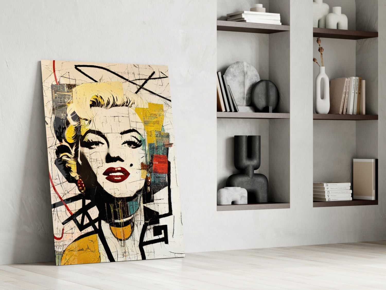 Cracked Wall Blonde Icon Glass Wall Art