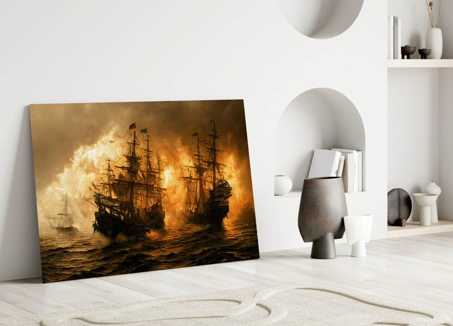 Red Storm Glass Wall Art || Designer Collection