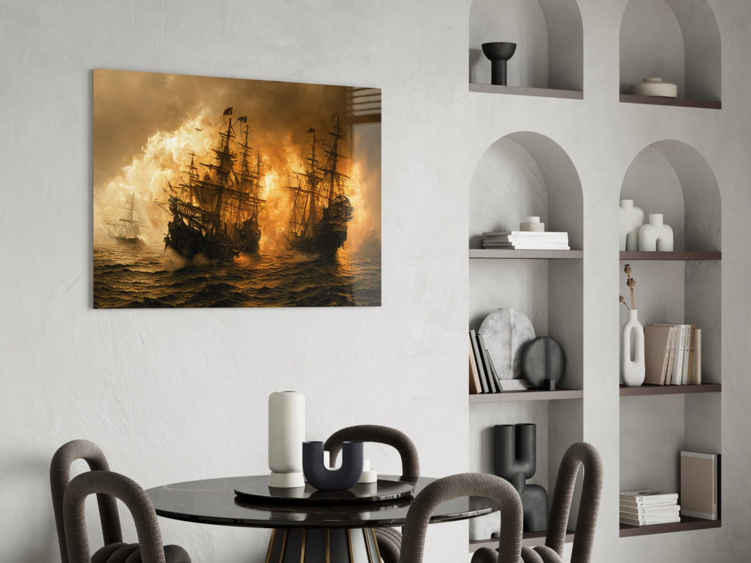 Red Storm Glass Wall Art || Designer Collection