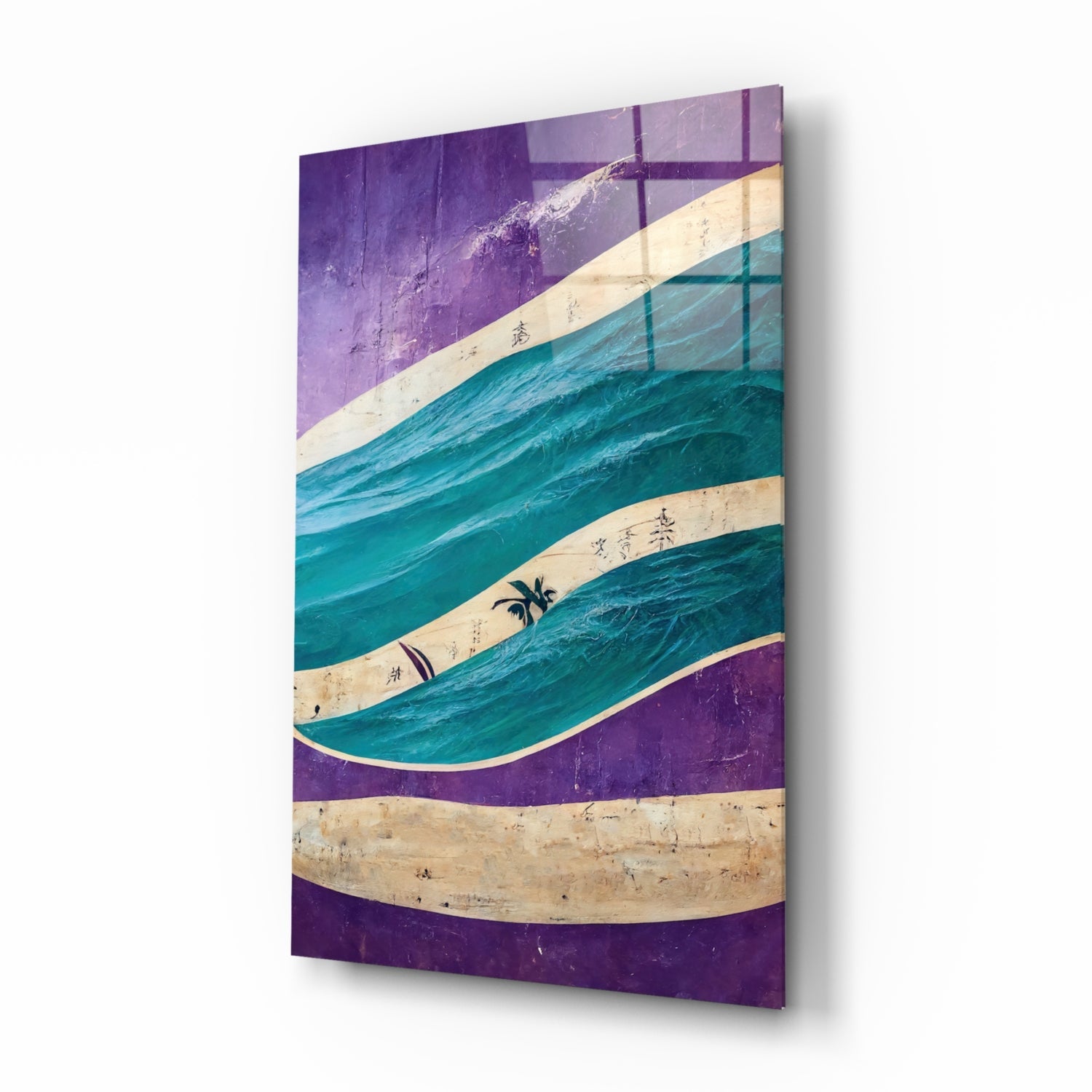 Waves Glass Wall Art || Designers Collection