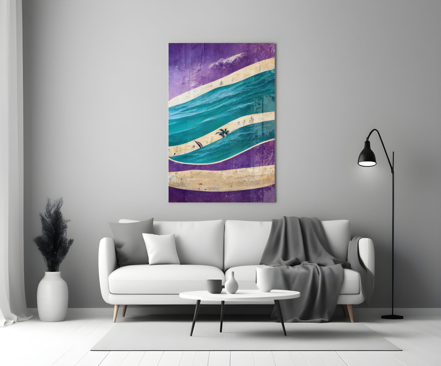 Waves Glass Wall Art || Designers Collection