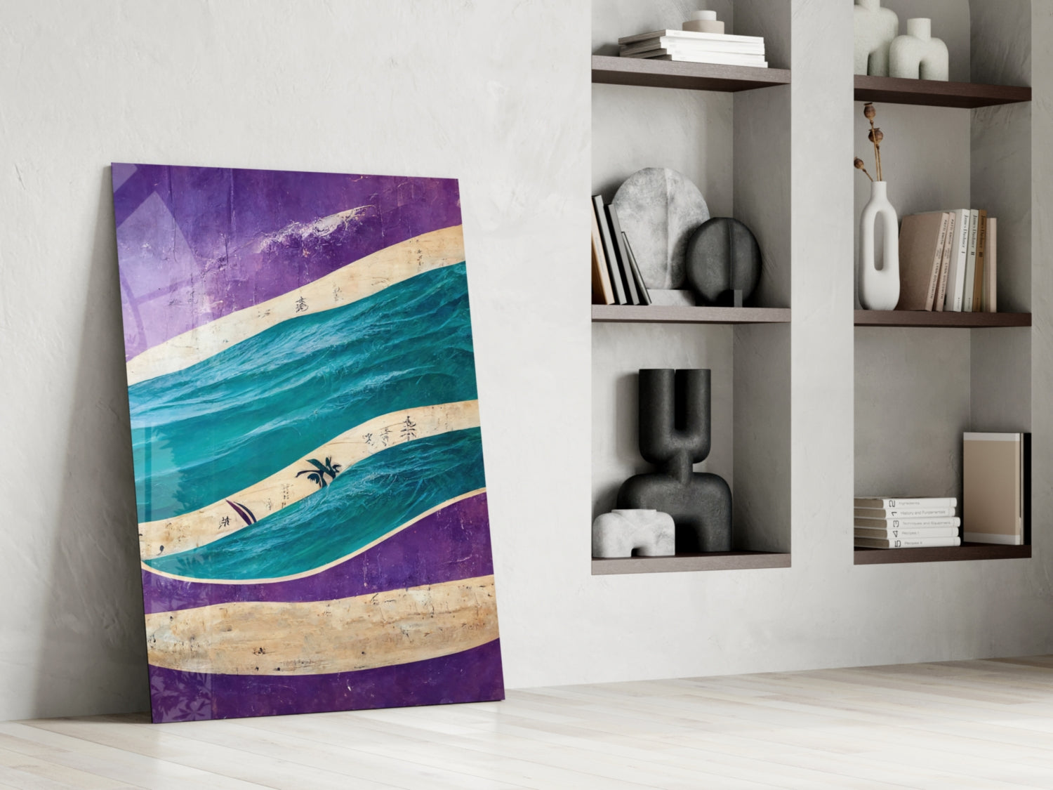 Waves Glass Wall Art || Designers Collection