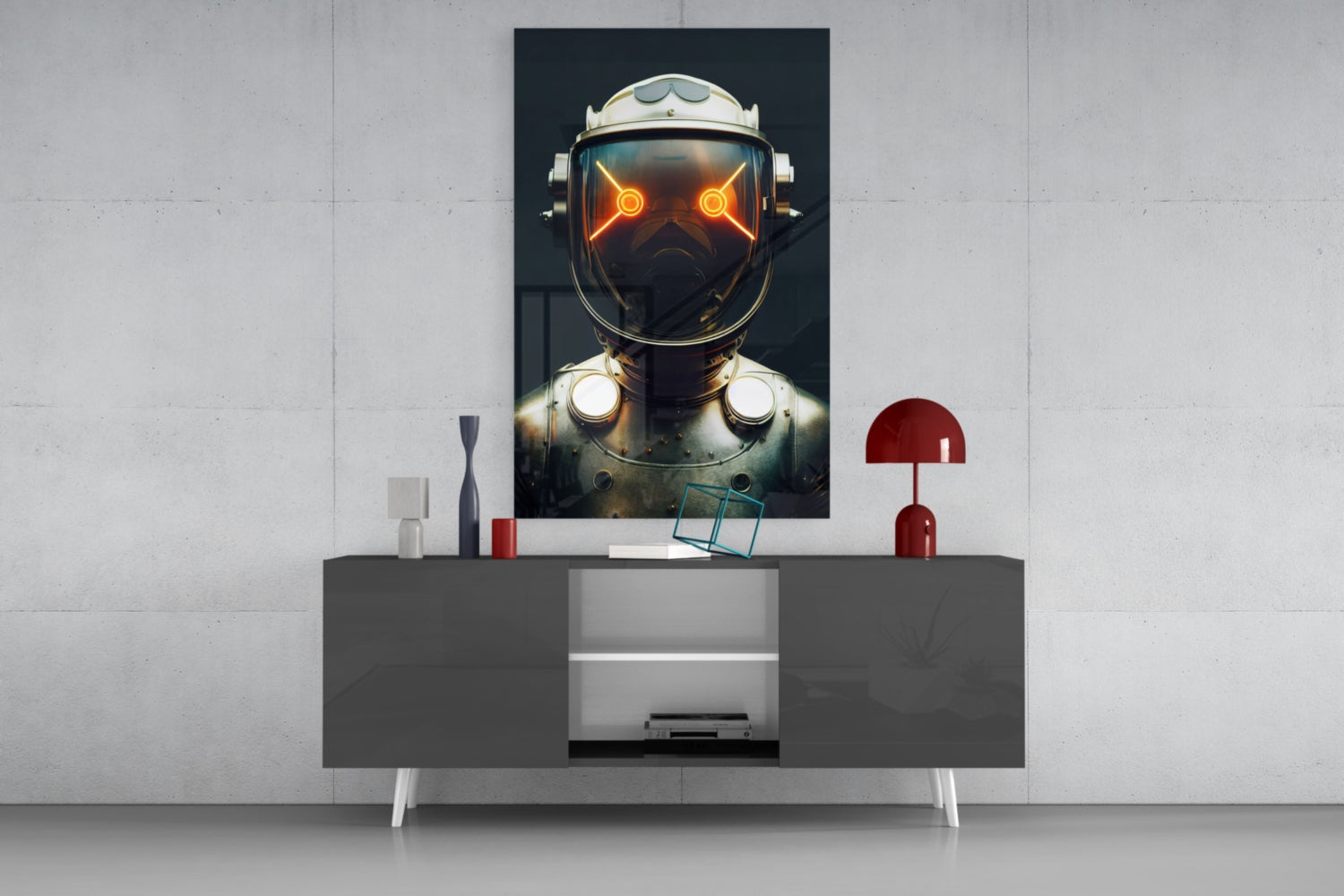 Robotic View Glass Wall Art || Designer Collection