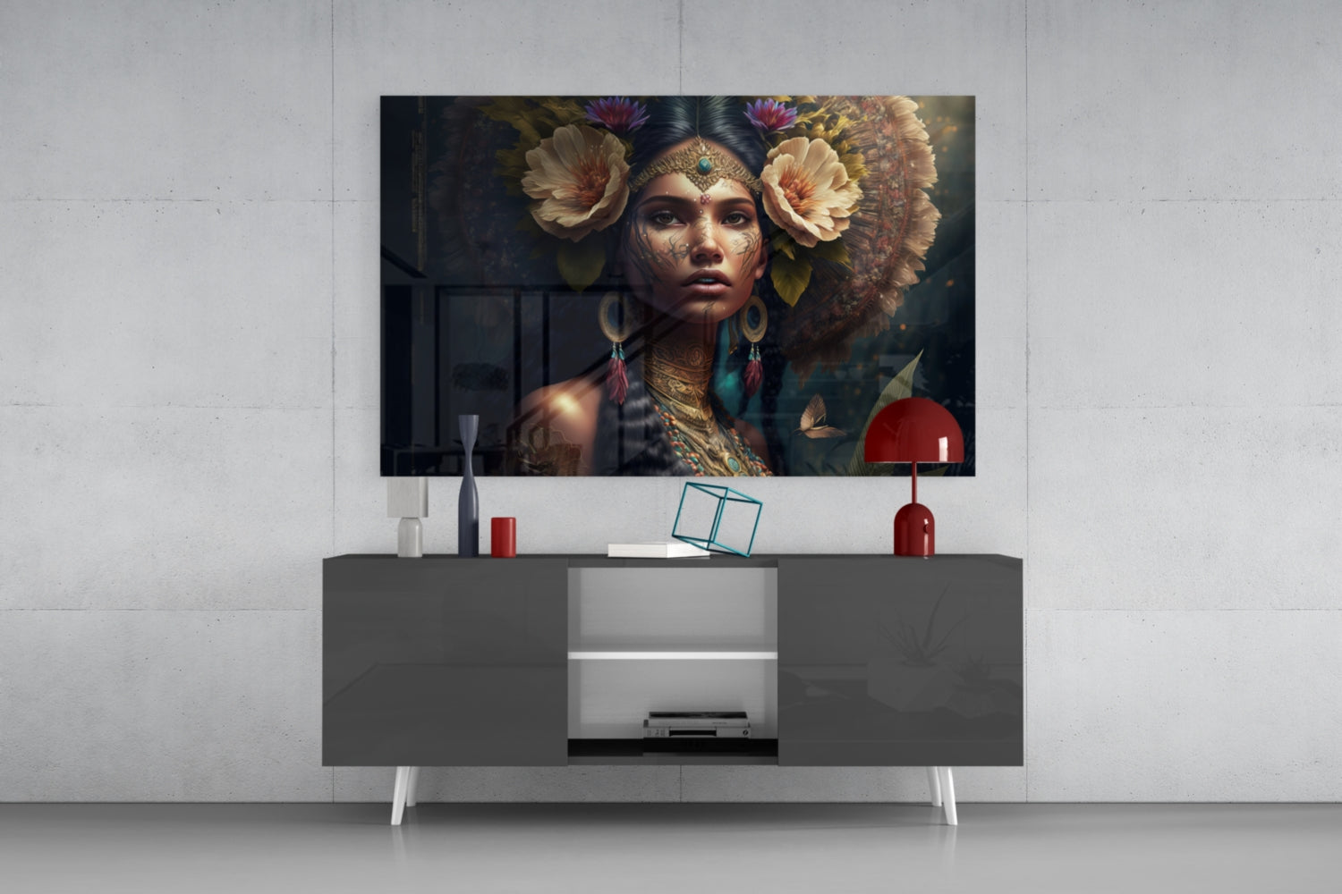 Flower Master Glass Wall Art || Designer Collection