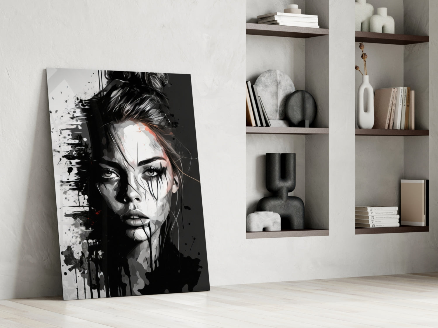 Scribbled Beauty Glass Wall Art || Designer Collection
