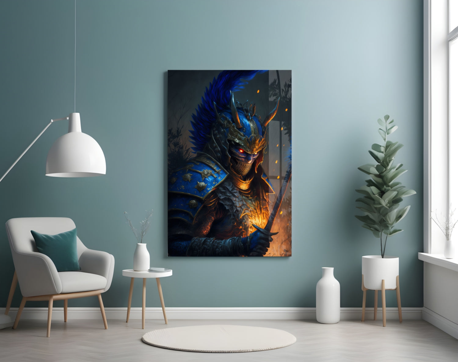 Master Warrior Glass Wall Art || Designer Collection