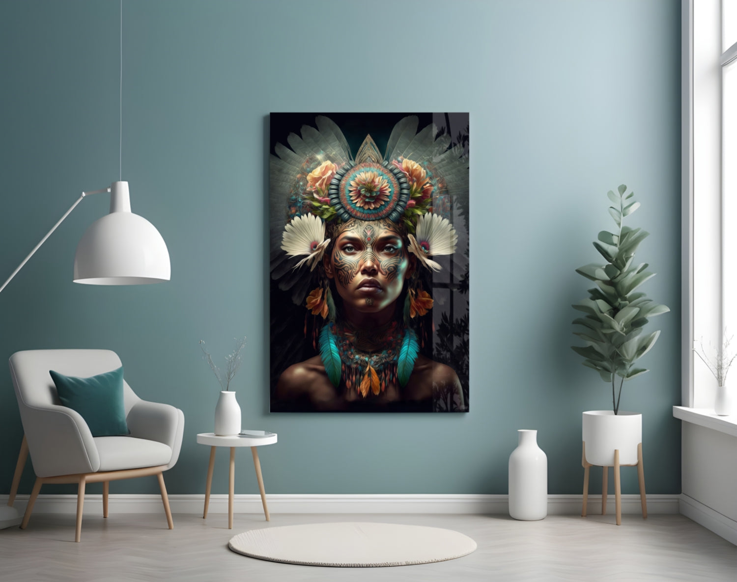 Flower Monarch Glass Wall Art || Designer Collection