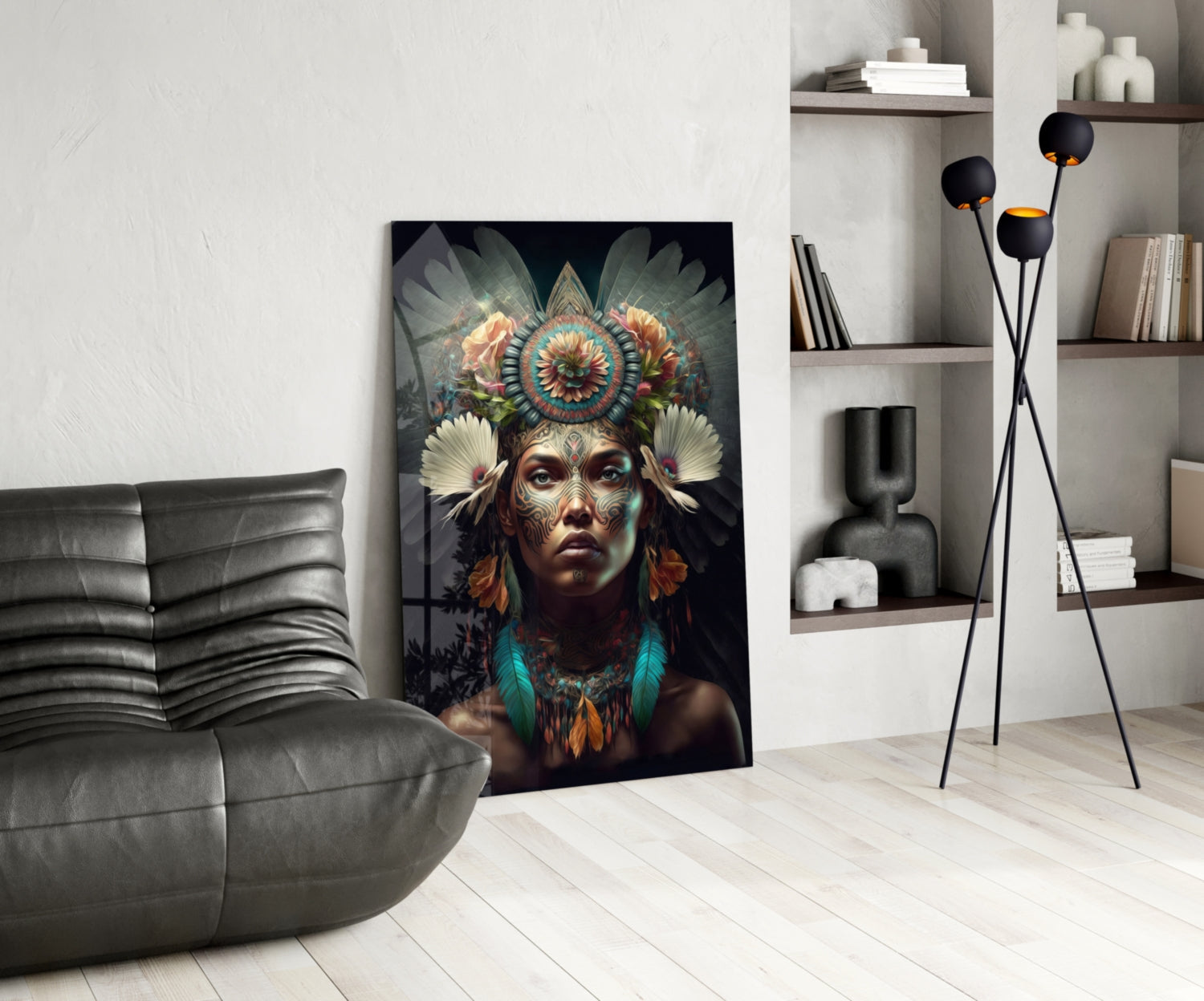 Flower Monarch Glass Wall Art || Designer Collection