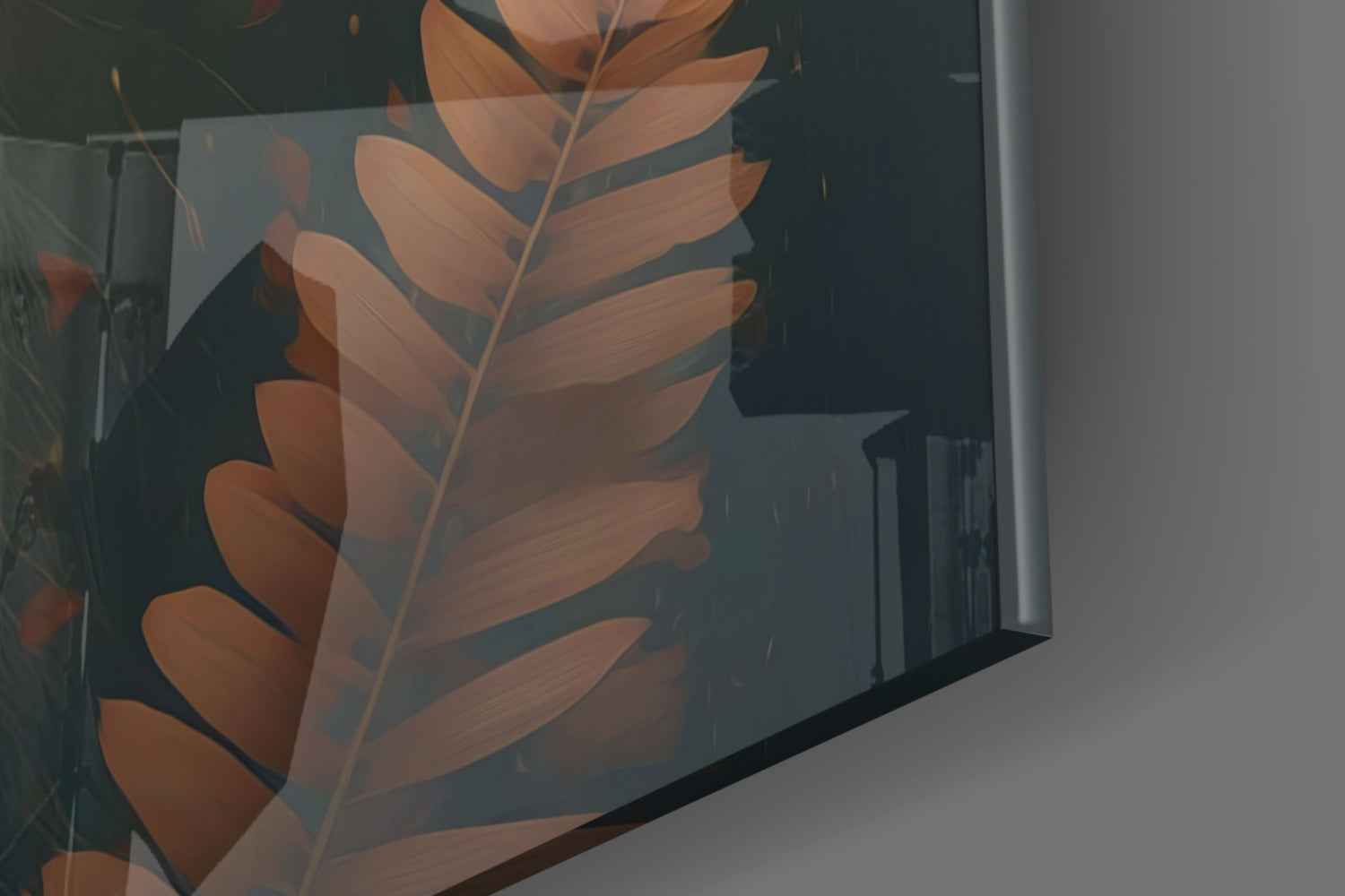 Leaf Crown Tribal Woman with Bird Glass Wall Art