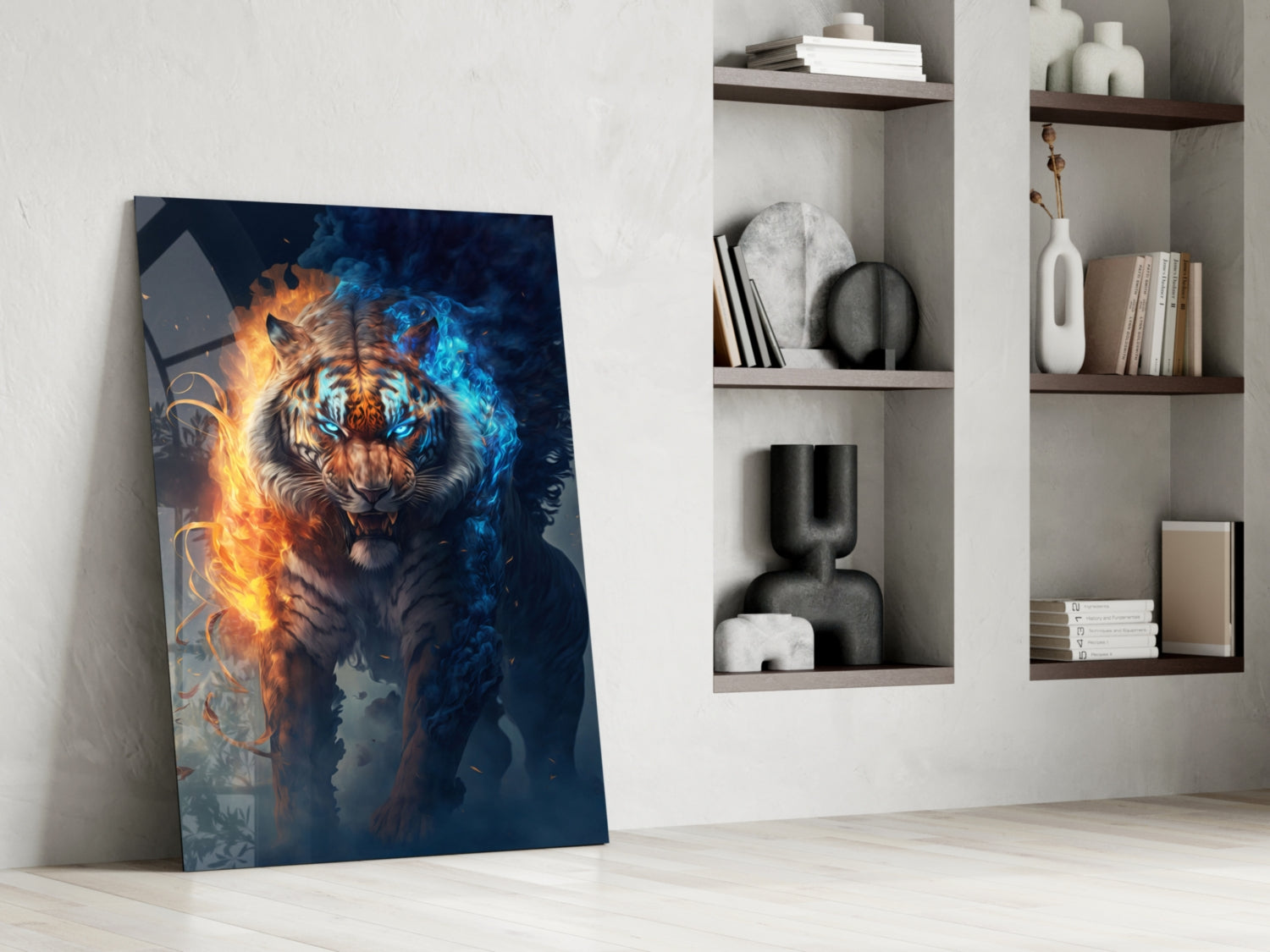 Flaming Nobility Glass Wall Art || Designer Collection