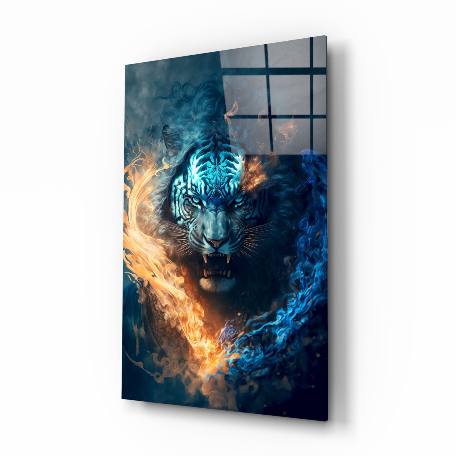 Flaming Anger Glass Wall Art || Designer Collection