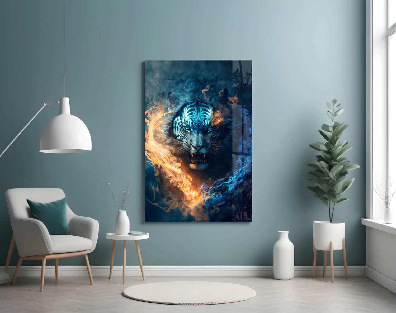 Flaming Anger Glass Wall Art || Designer Collection