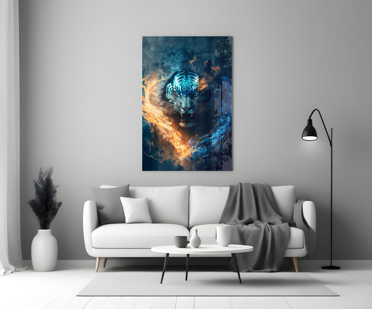 Flaming Anger Glass Wall Art || Designer Collection