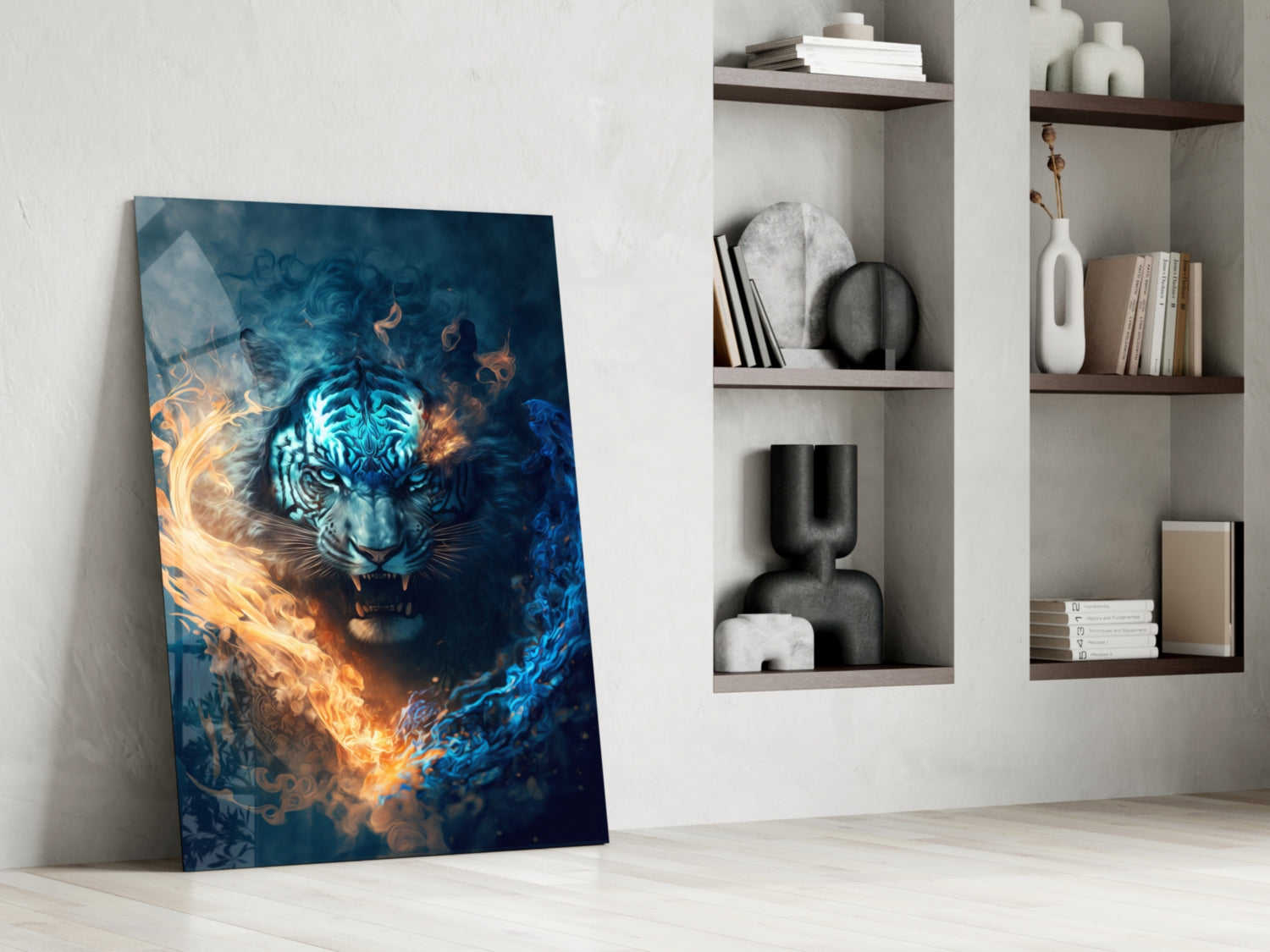 Flaming Anger Glass Wall Art || Designer Collection